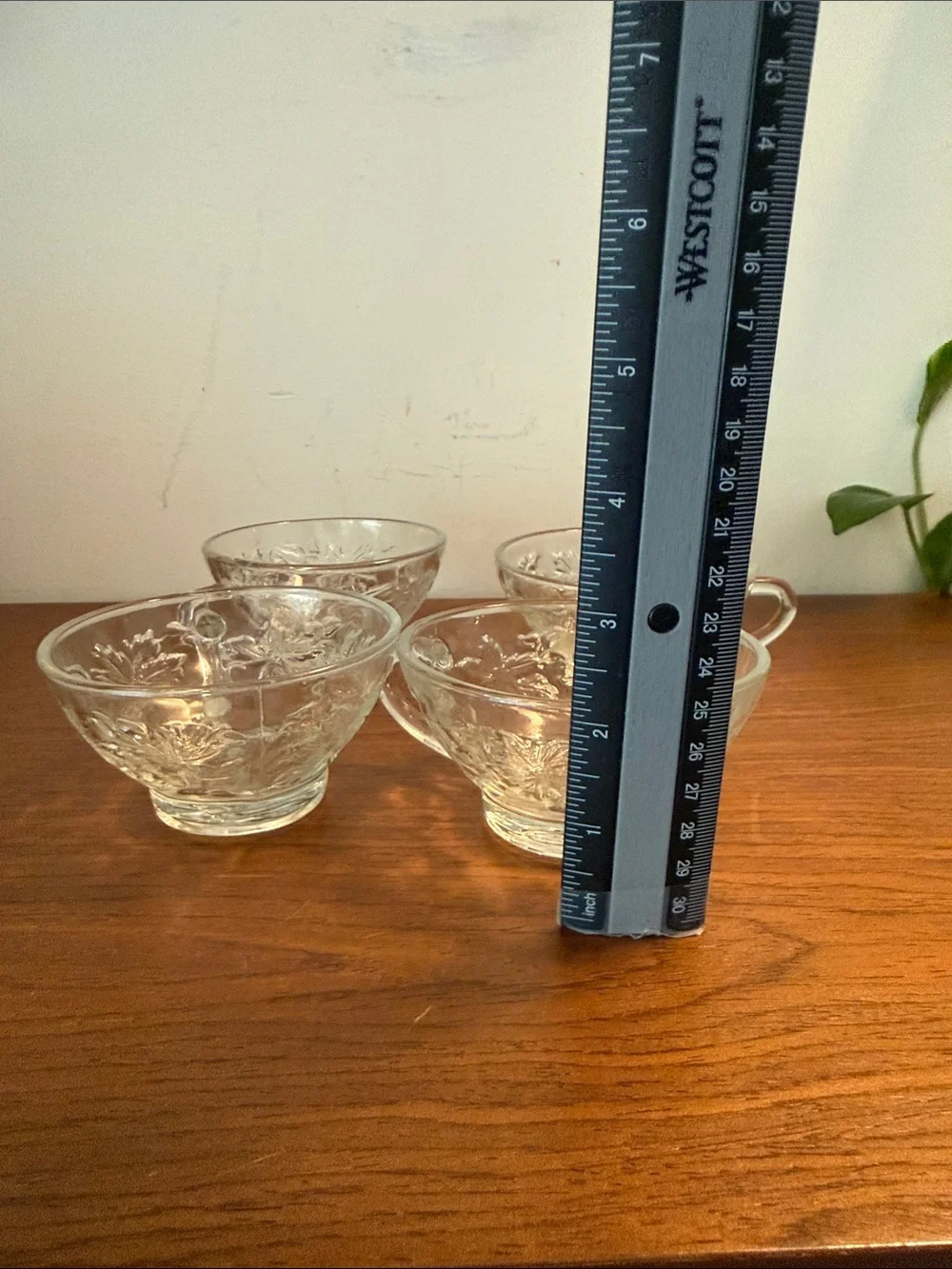 Vintage Princess House Fantasia Crystal Teacups - Punch Cups set/4